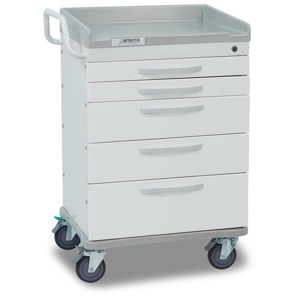 Detecto Rescue Series General Purpose Medical Cart, 6 White Drawers RC333369WHT